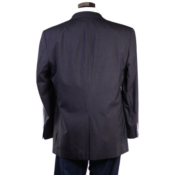 JOS. A. BANK Men's Blazer Jacket Size 40R 100% Wool Striped Black 2-Button - Picture 3 of 12